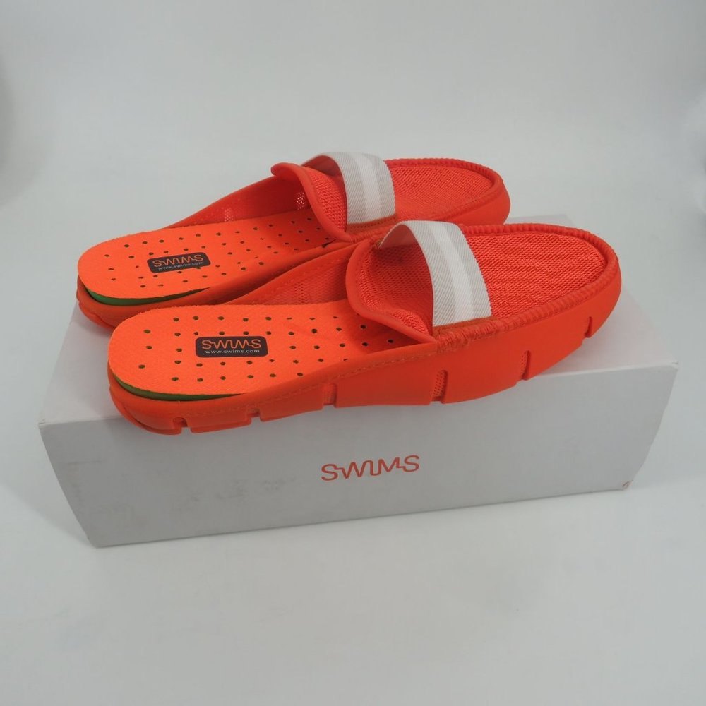 Swims Unisex Orange Lightweight Slip On Slides Loafer Men Size 7 New $148
